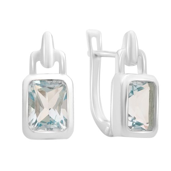 Серебряные серьги с топазом 3.683ct