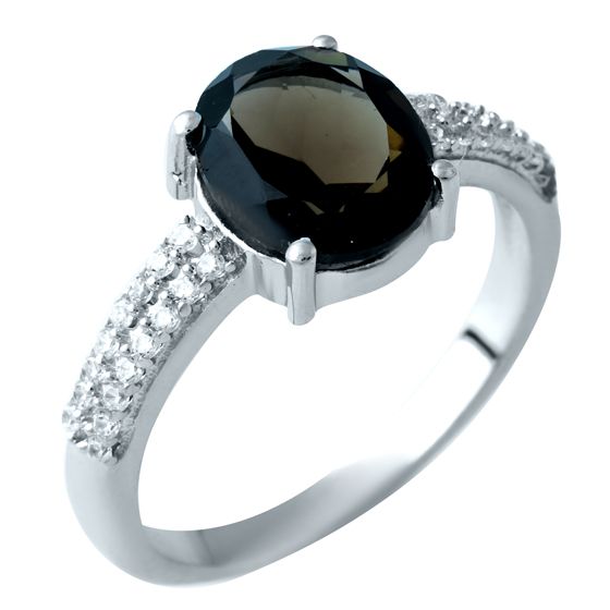 Серебряное кольцо с раухтопазом (дымчатым кварцем) 2.535ct