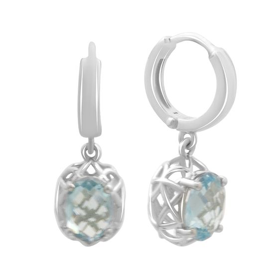 Серебряные серьги с топазом 5.692ct