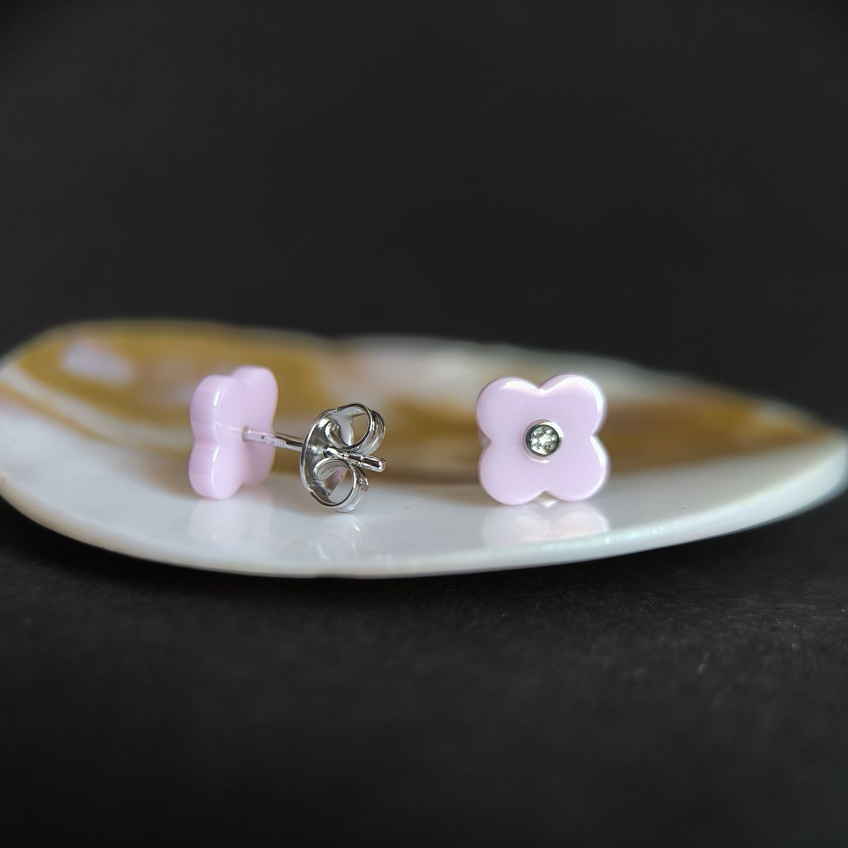 Серебряные серьги с керамикой