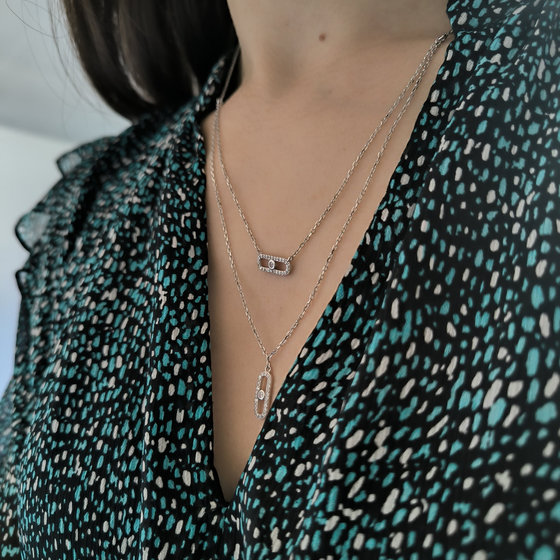 Серебряное колье с фианитами