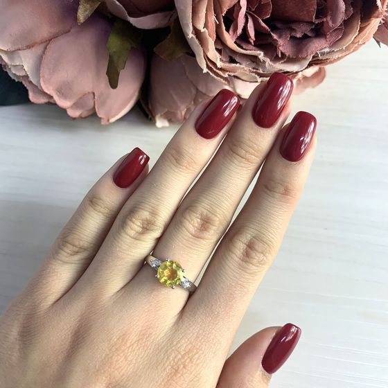 Серебряное кольцо с цитрином nano 1.848ct, фианитами