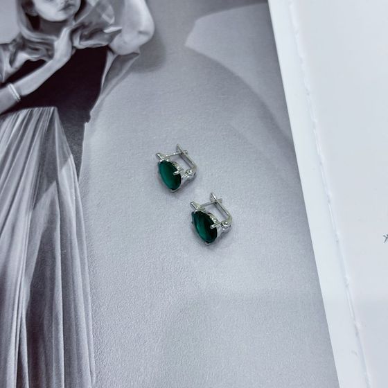 Серебряные серьги с агатом 5.318ct