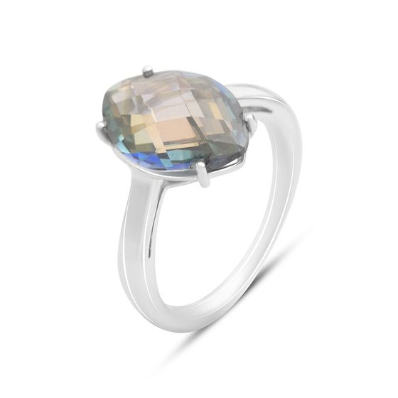 Серебряное кольцо с мистик топазом 8.358ct