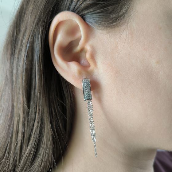 Серебряные серьги с фианитами