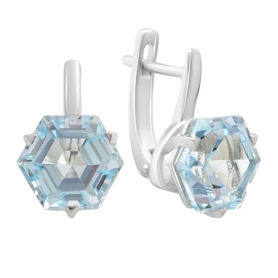 Серебряные серьги с топазом 10.327ct