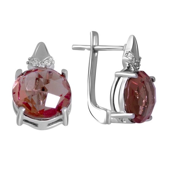 Серебряные серьги с султанитом 7.568ct