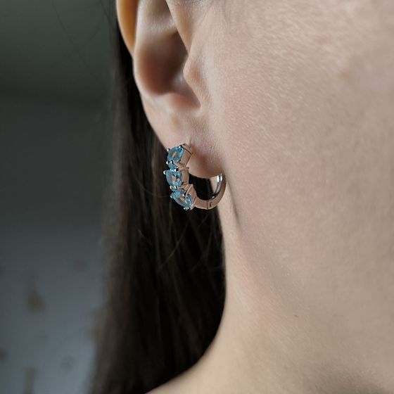 Серебряные серьги с топазом 5.859ct