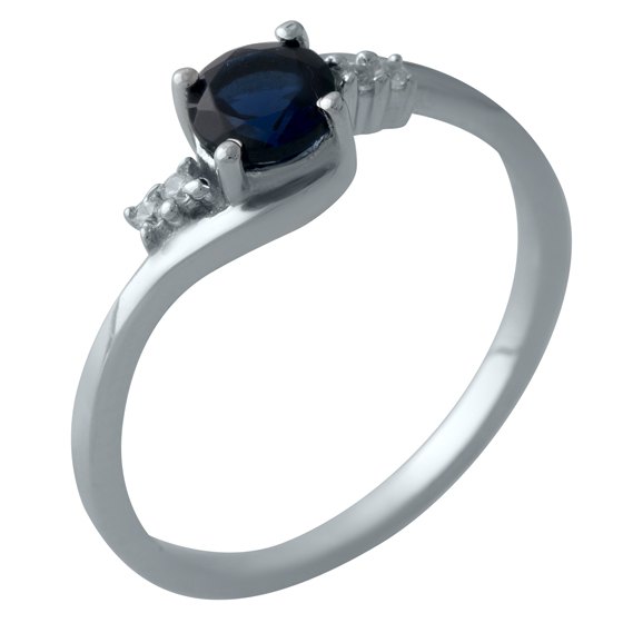 Серебряное кольцо с сапфиром nano 0.386ct