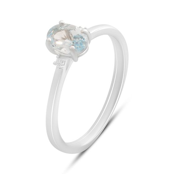 Серебряное кольцо с топазом 0.936ct, фианитами