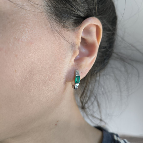 Серебряные серьги с агатом 1.023ct