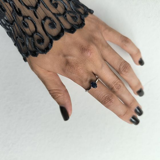 Серебряное кольцо с сапфиром nano 0.597ct