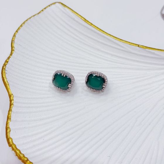 Серебряные серьги с агатом 10.207ct