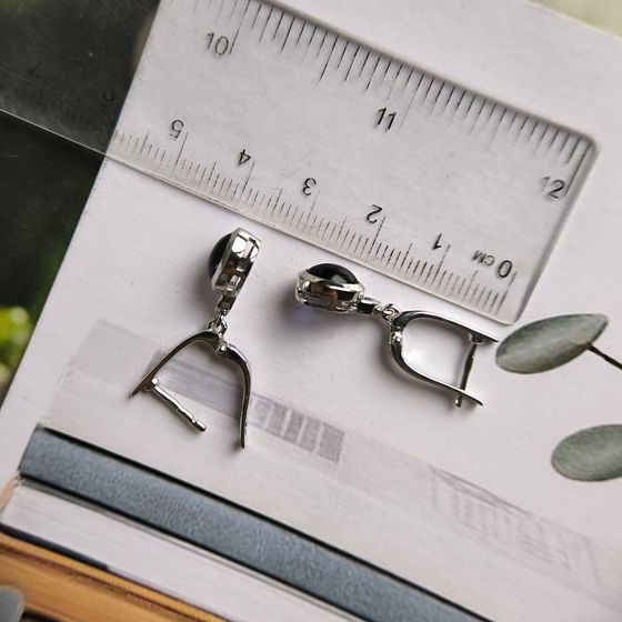 Серебряные серьги с сапфиром nano 2.113ct