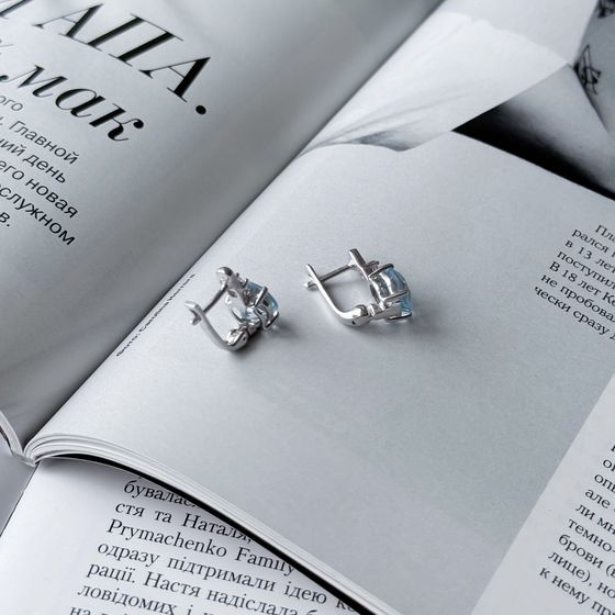 Серебряные серьги с топазом 4.323ct