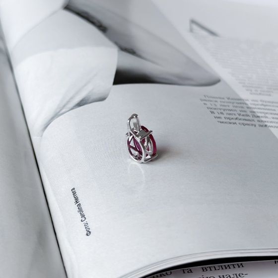 Серебряная подвеска с рубином 3.233ct