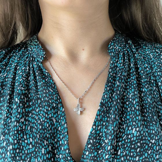 Серебряная подвеска с фианитами