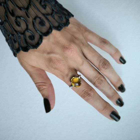 Серебряное кольцо с цитрином nano