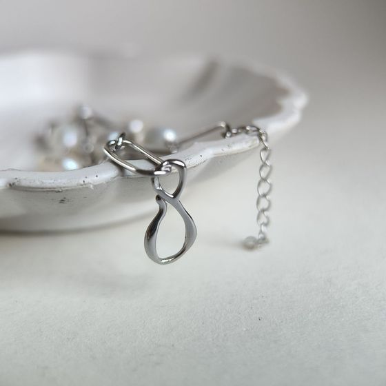 Серебряный браслет с жемчугом барочным