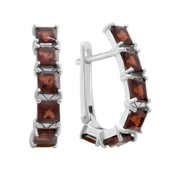 Серебряные серьги с гранатом 5.88ct