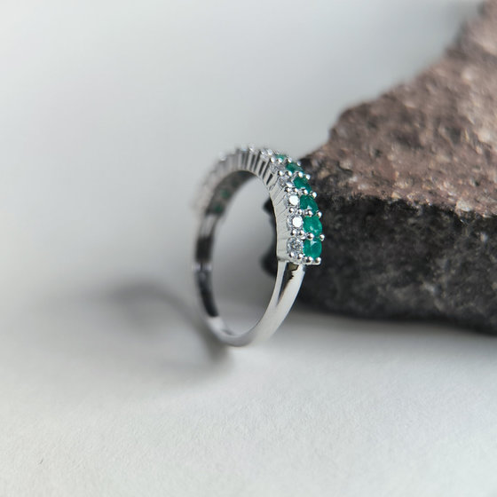 Серебряное кольцо с агатом 1ct