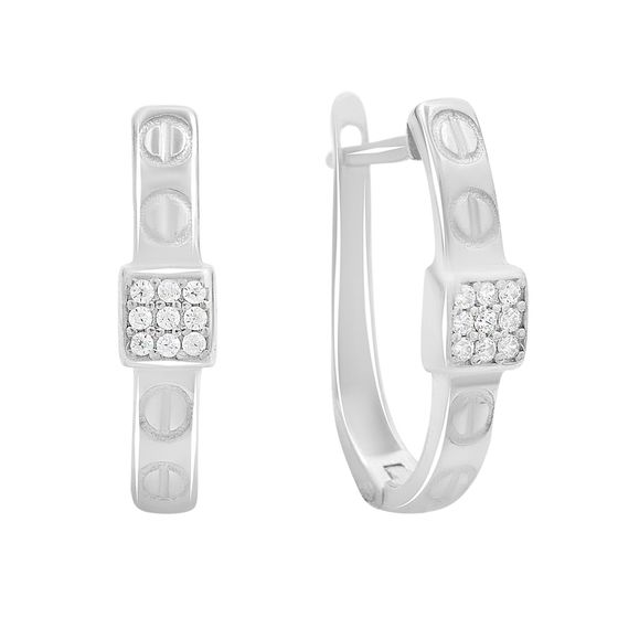 Серебряные серьги с фианитами