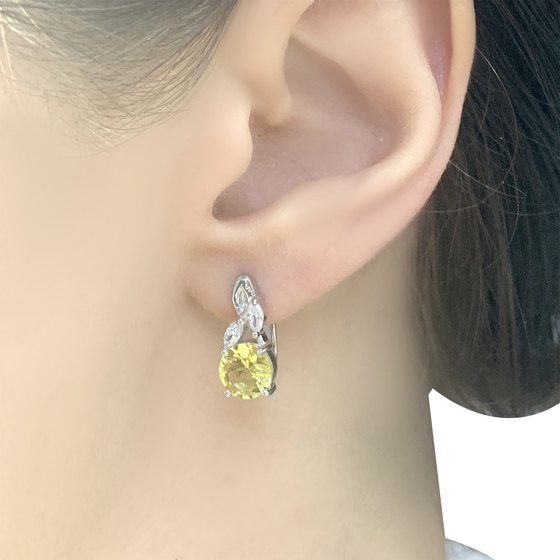 Серебряные серьги с цитрином nano 2.88ct