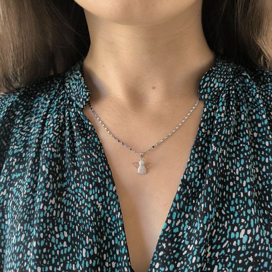 Серебряная подвеска с фианитами