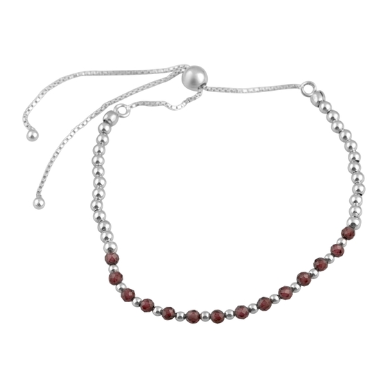 Серебряный браслет с гранатом 13.62ct