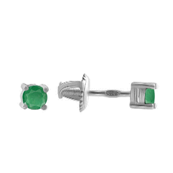 Серебряные серьги с изумрудом 0.528ct