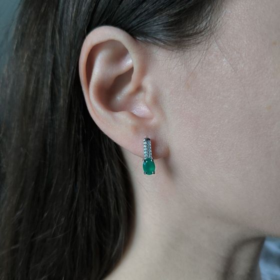 Серебряные серьги с агатом 1.666ct