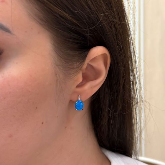 Серебряные серьги с опалом