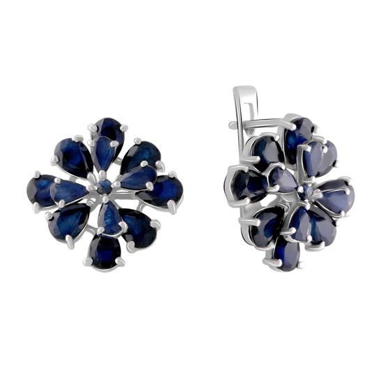 Серебряные серьги с сапфиром 10.003ct