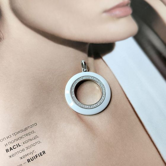 Серебряная подвеска с керамикой