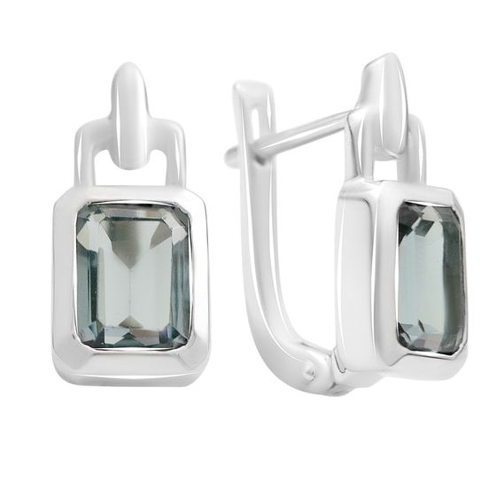 Серебряные серьги с топазом Лондон Блю 2.942ct