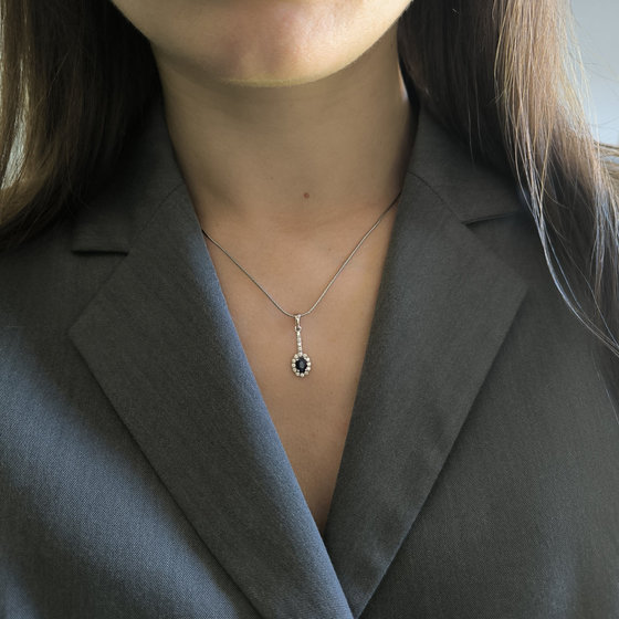 Серебряная подвеска с сапфиром 0.992ct