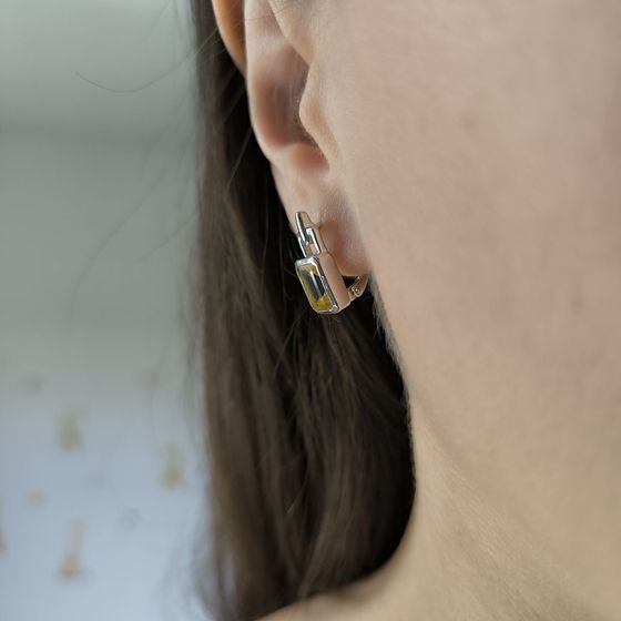 Серебряные серьги с цитрином nano 2.835ct