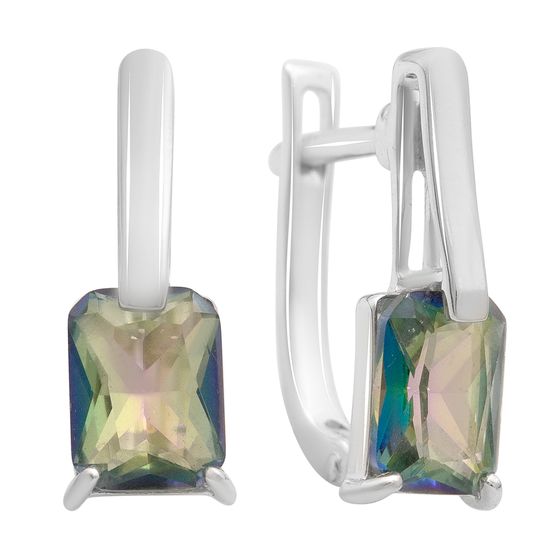 Серебряные серьги с мистик топазом 2.137ct