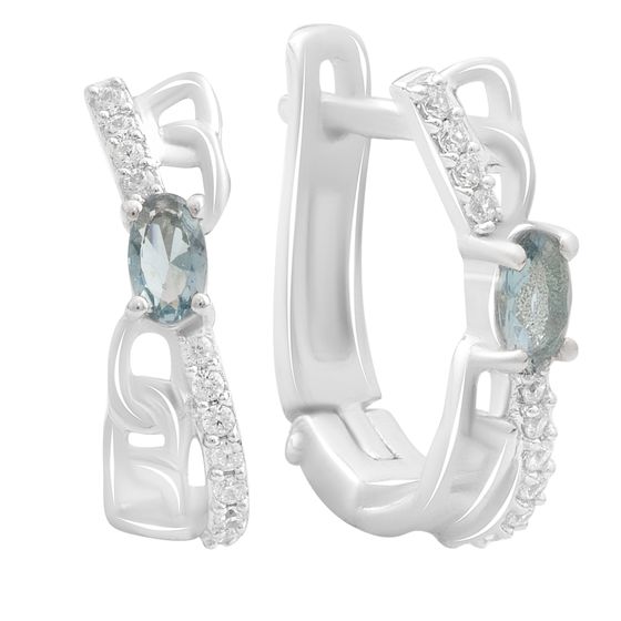 Серебряные серьги с топазом Лондон Блю 0.638ct