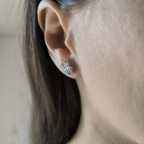 Серебряные серьги с фианитами