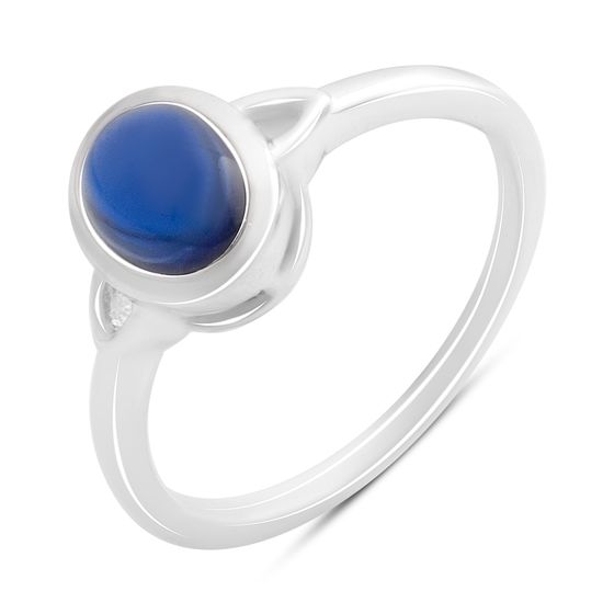 Серебряное кольцо с сапфиром nano