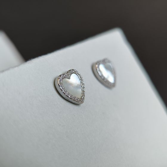 Серебряные серьги с перламутром