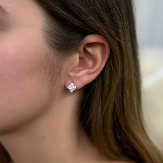 Серебряные серьги с фианитами