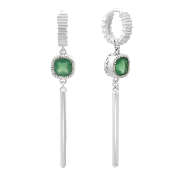 Серебряные серьги с агатом 1.55ct