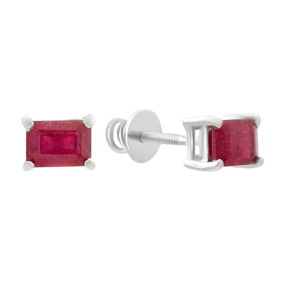 Серебряные серьги с рубином 2.68ct