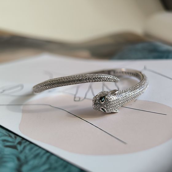 Серебряный браслет с фианитами