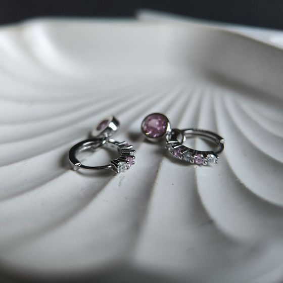 Серебряные серьги с фианитами