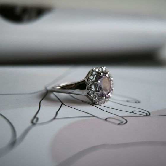 Серебряное кольцо с аметистом 1.53ct