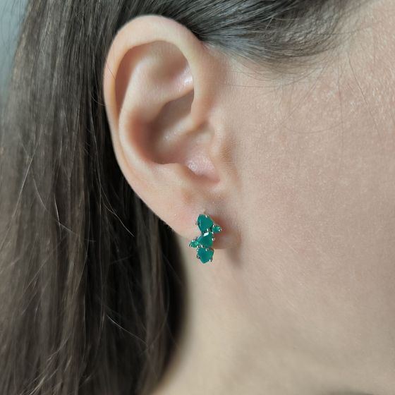 Серебряные серьги с агатом 1.416ct