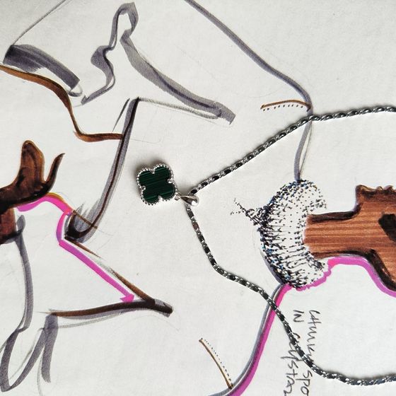 Серебряная подвеска с малахитом